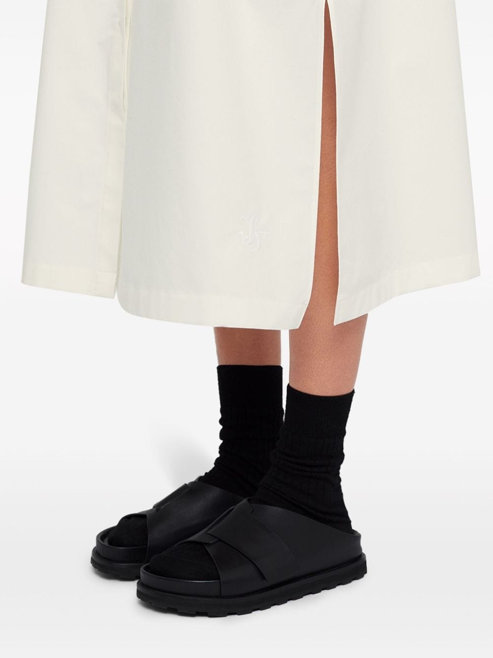 collarless belted shirt dress - 6