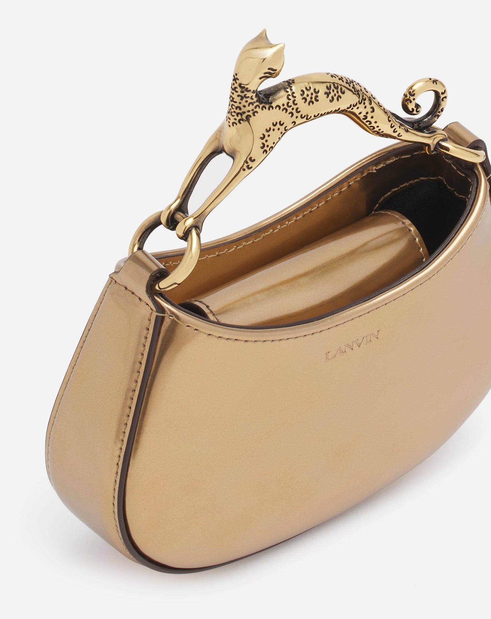 METALLIC LEATHER NANO HOBO CAT BAG - 5