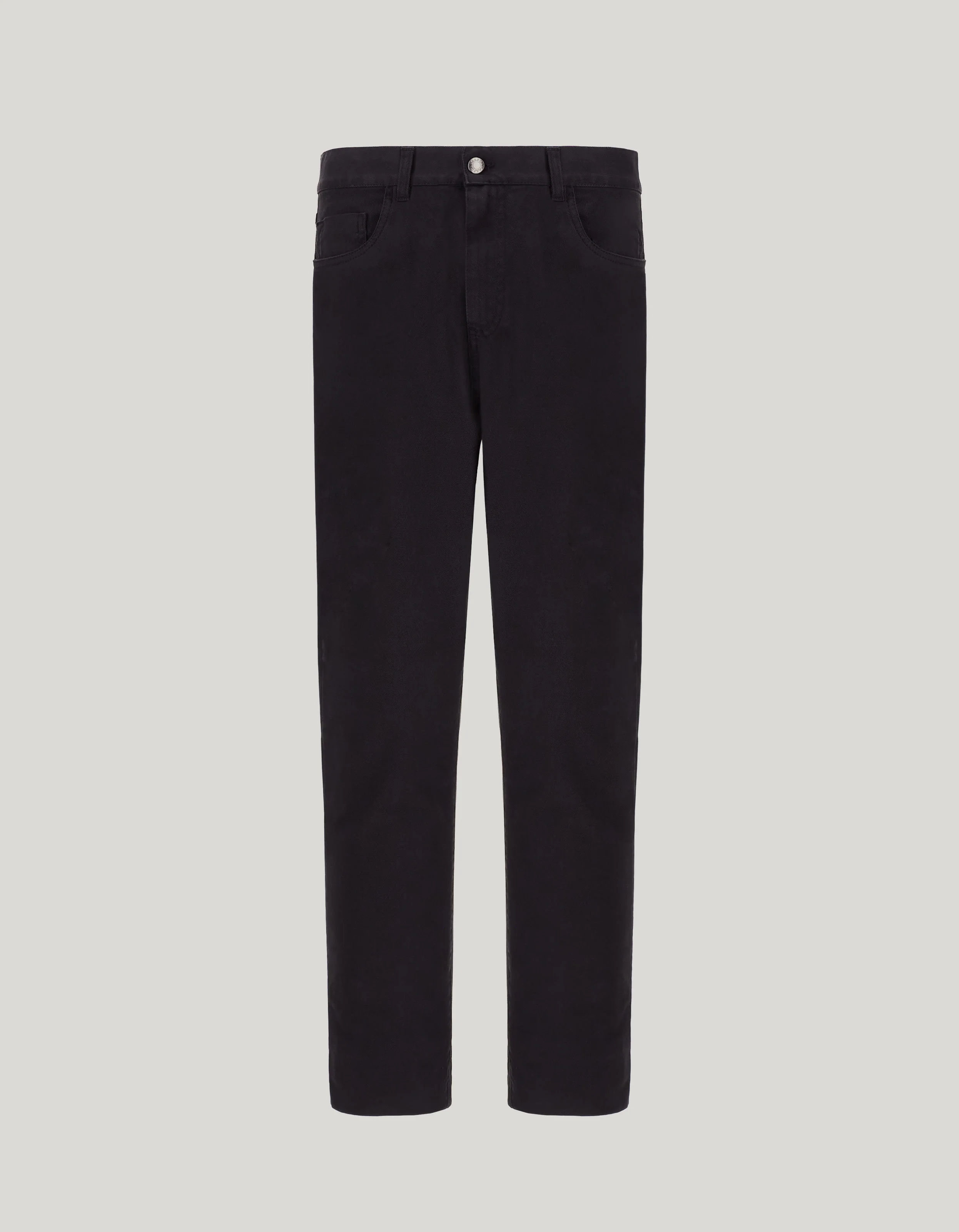 BLACK REGULAR-FIT FIVE-POCKET PANTS IN COTTON TWILL - 1