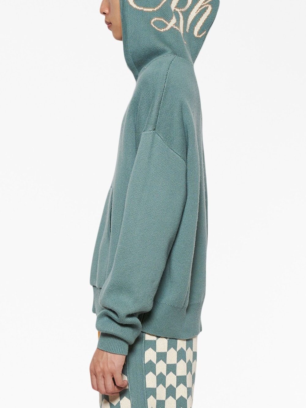 Script logo-print knitted hoodie - 4