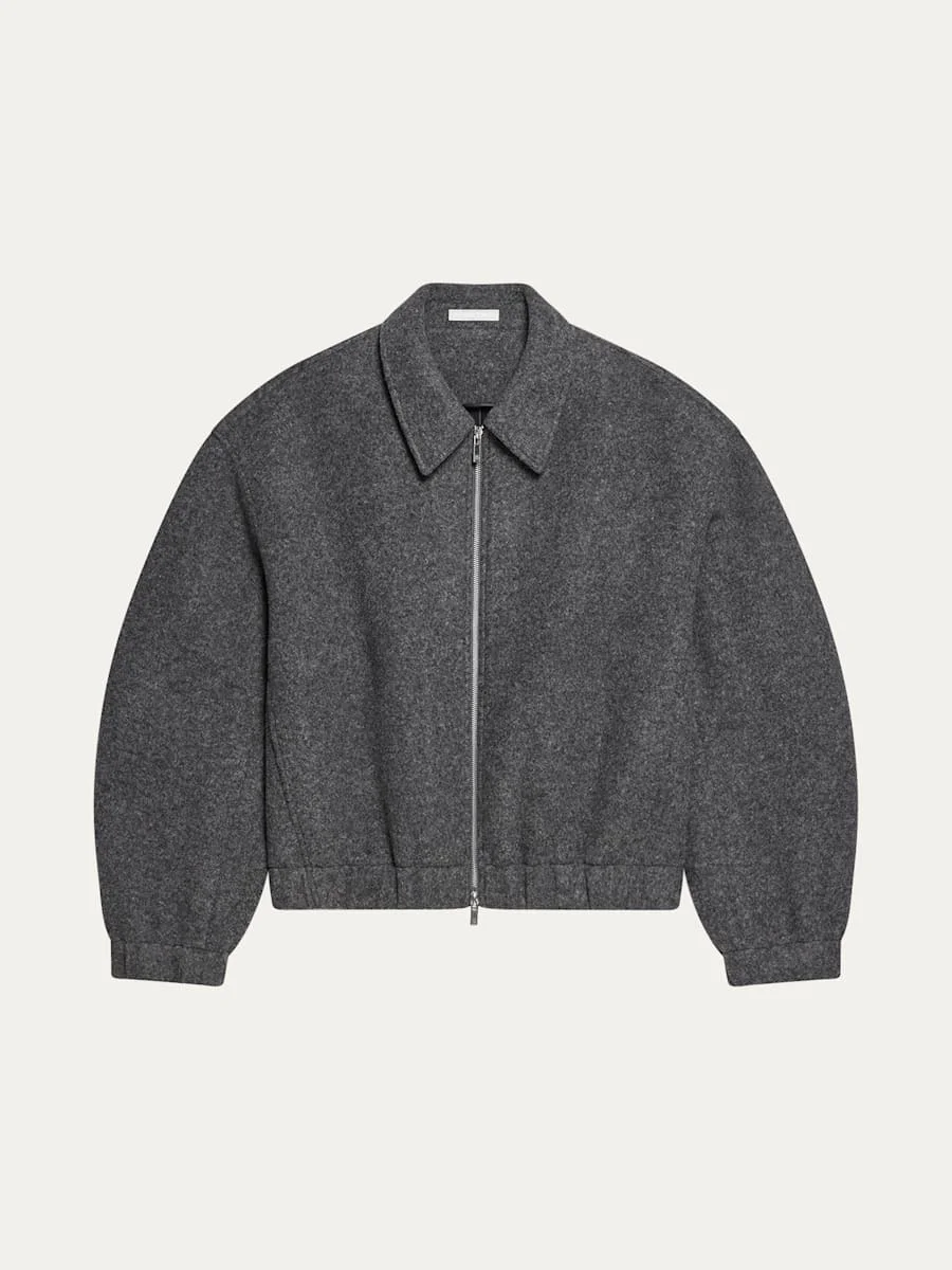 Men's Wool Bonded Full-Zip Bomber Jacket - 1