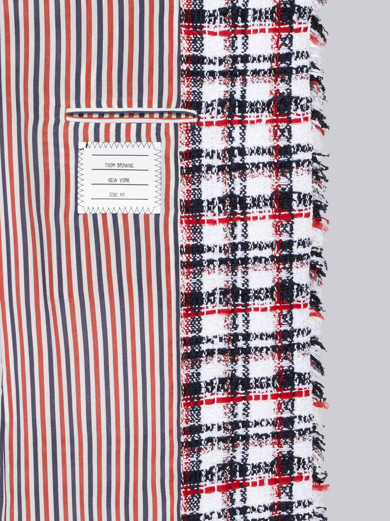 RWB Plaid Ribbon Tweed Unconstructed Chesterfield Overcoat 6