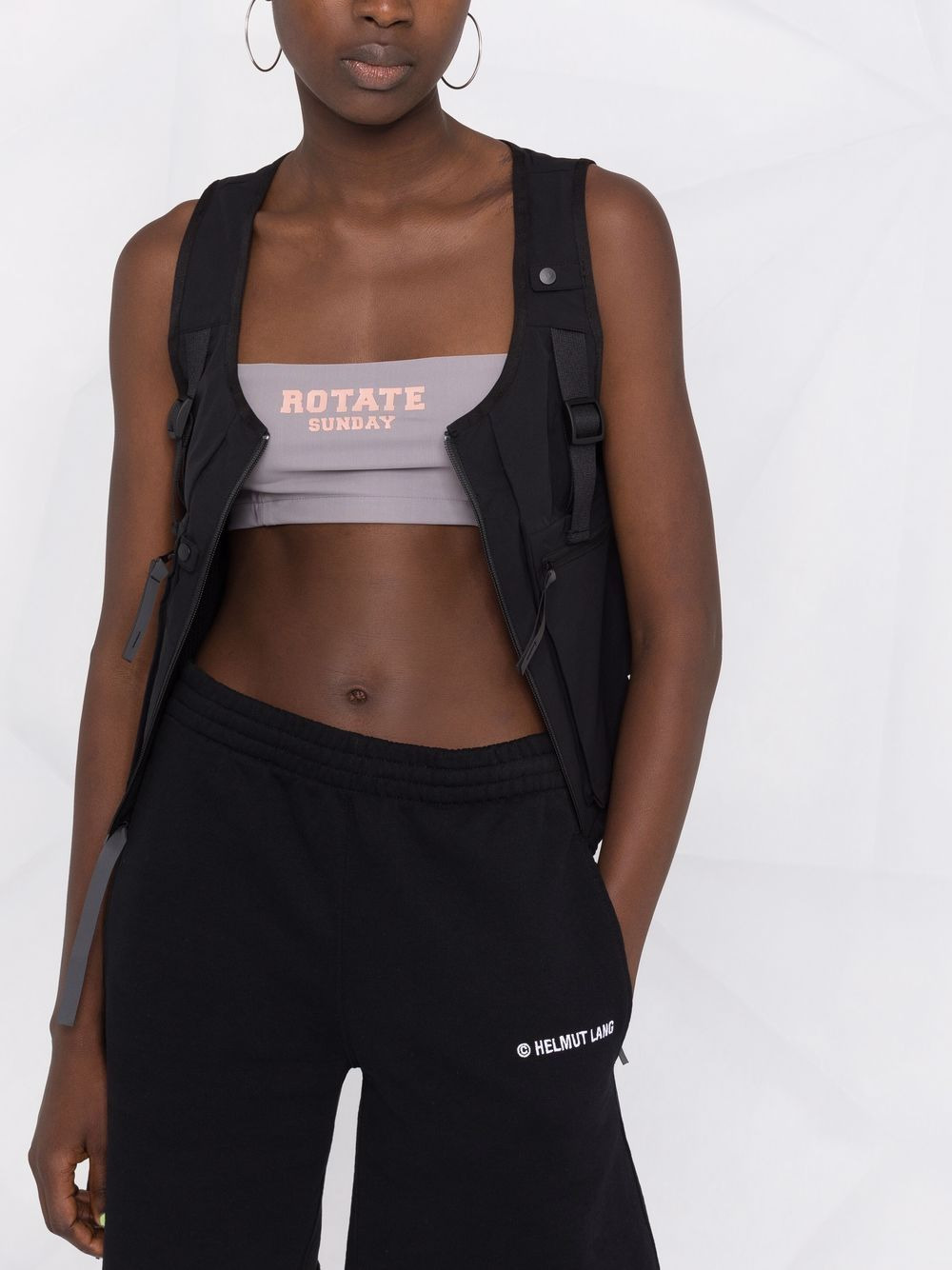 logo-print bra top - 5