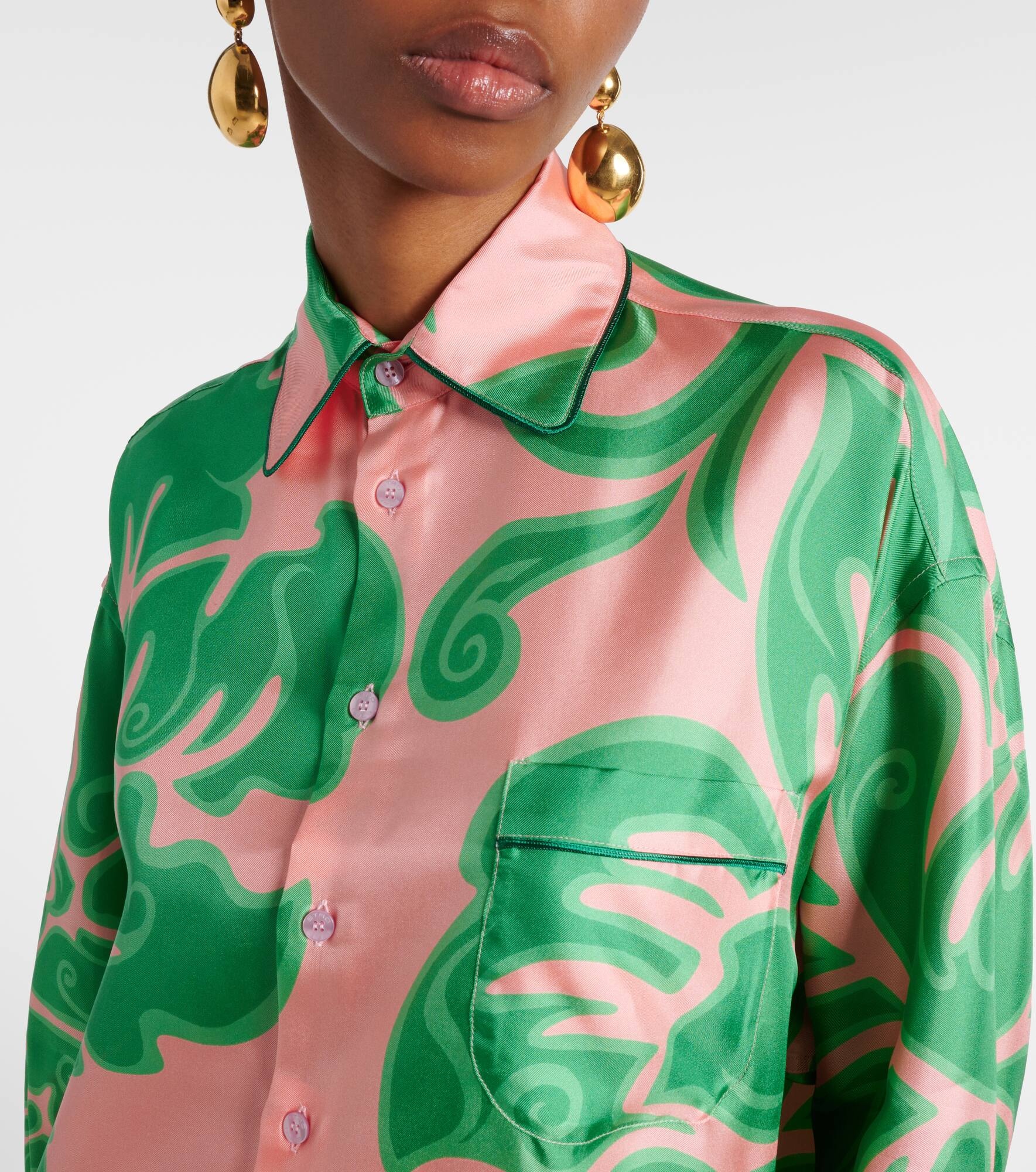 Printed silk blouse - 4