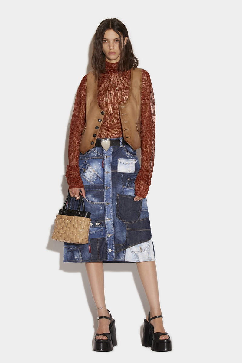 DSQUARED2 FRANKEN MIDI SKIRT outlook