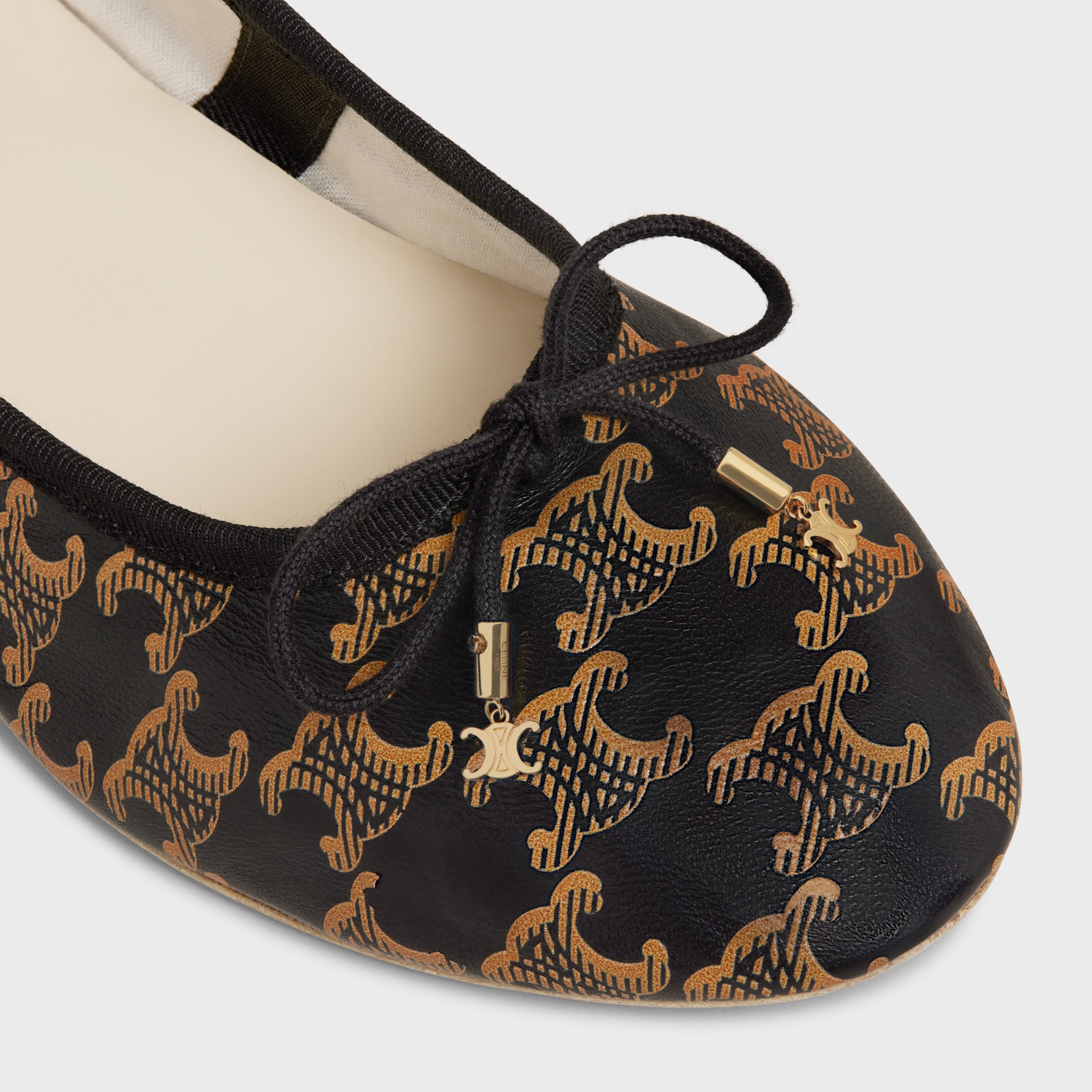 Les Ballerines Celine Ballerina with Laces in Triomphe Printed Lambskin - 4