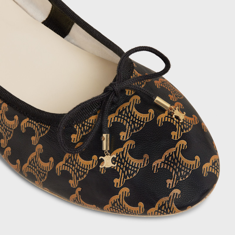 Les Ballerines Celine Ballerina with Laces in Triomphe Printed Lambskin 4