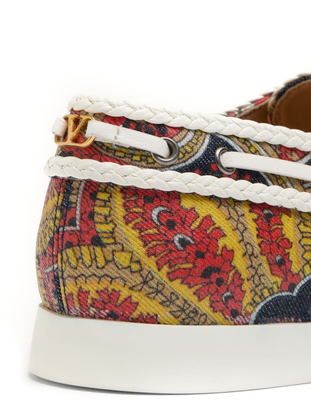 paisley-print boat shoes - 7