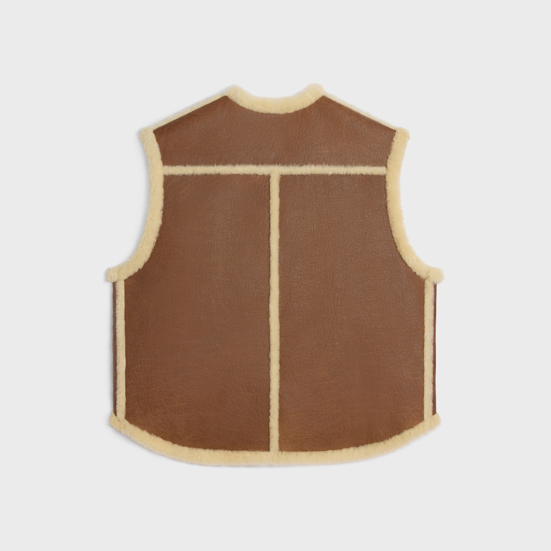 vintage-finish vest in shearling - 2