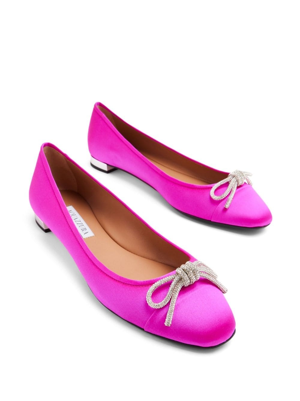crystal-embellished round-toe ballerina shoes - 5