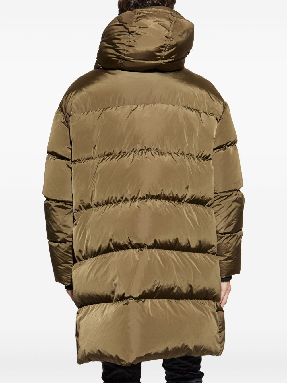 hooded quilted puffer coat - 4