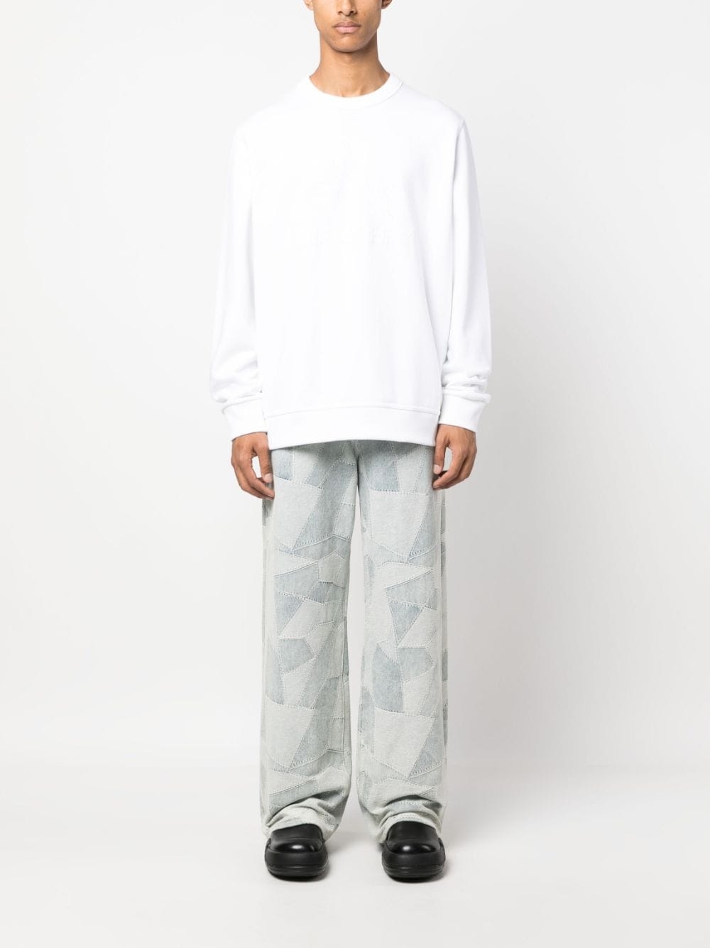 flocked-logo cotton sweatshirt - 2