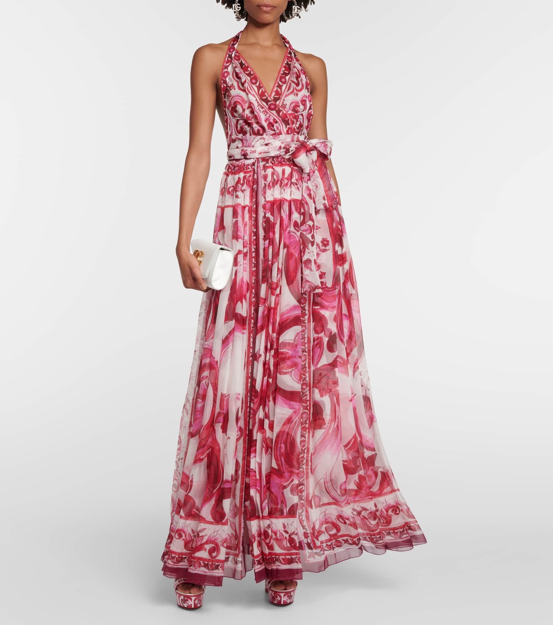 Majolica printed silk chiffon gown - 2