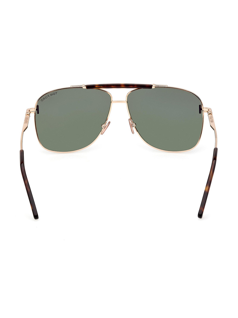 Men's Jaden 60MM Navigator Sunglasses - Rose Gold Green 5