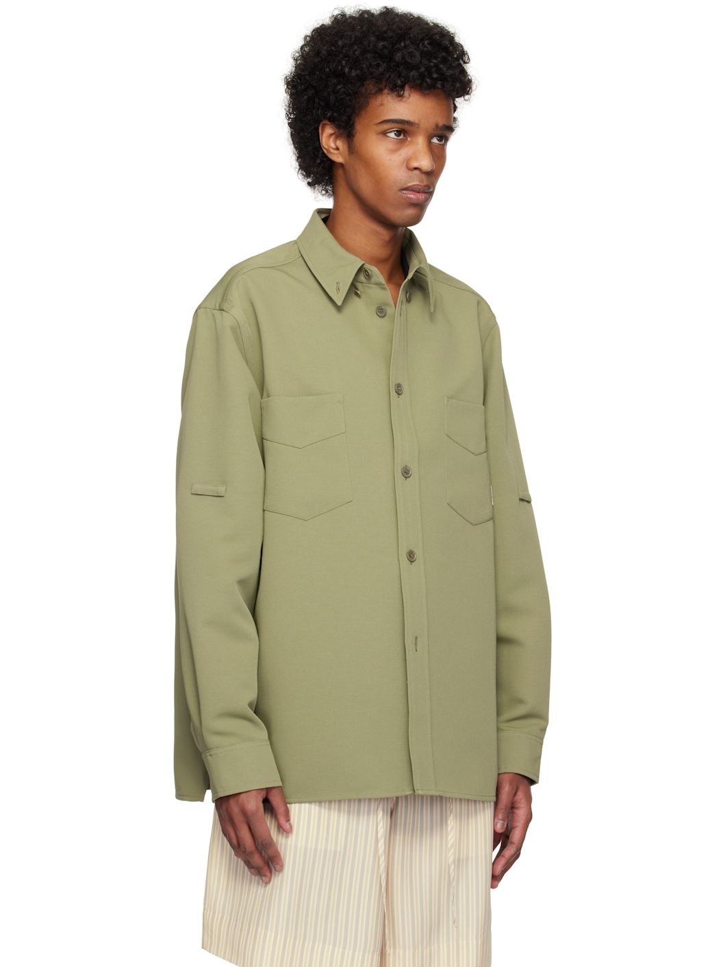 Khaki Relaxed Utility Overshirt - 2