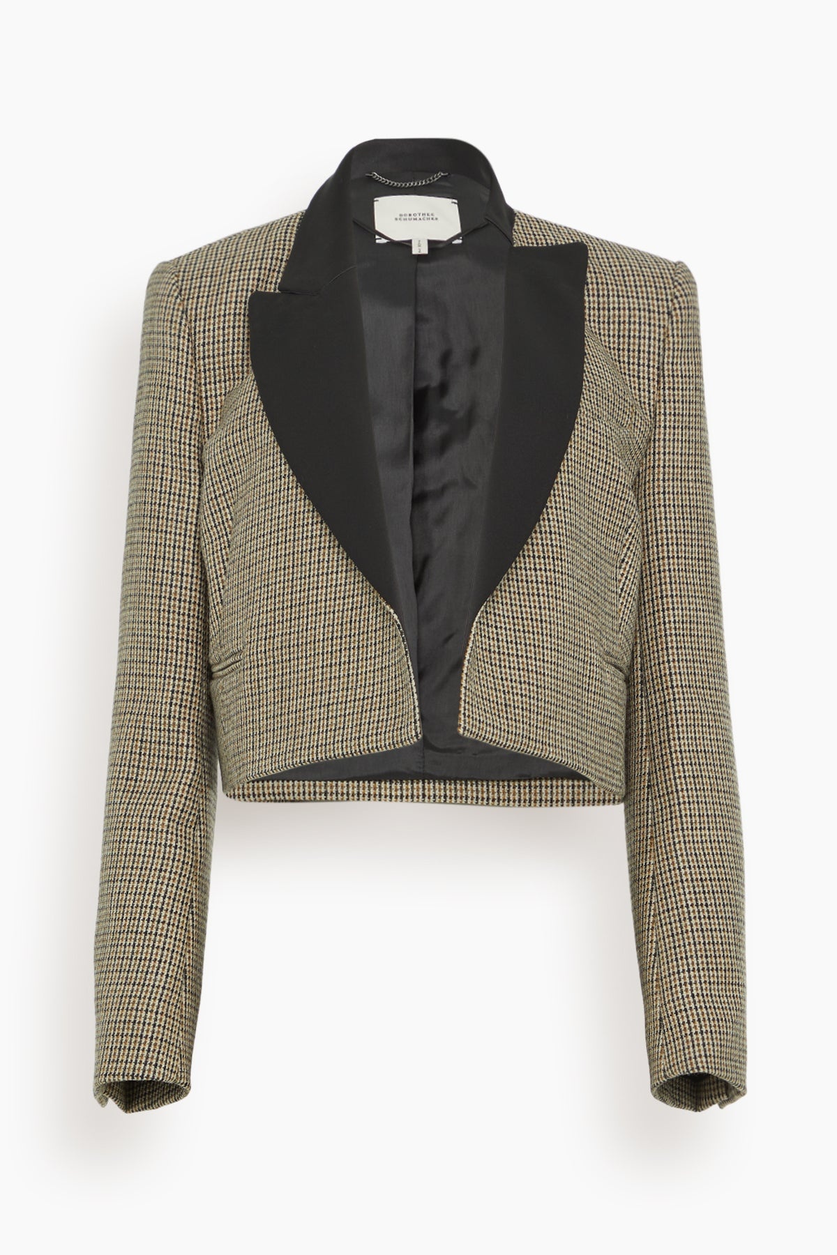 Graphic Elegance Jacket in Pepita Mix Khaki - 1