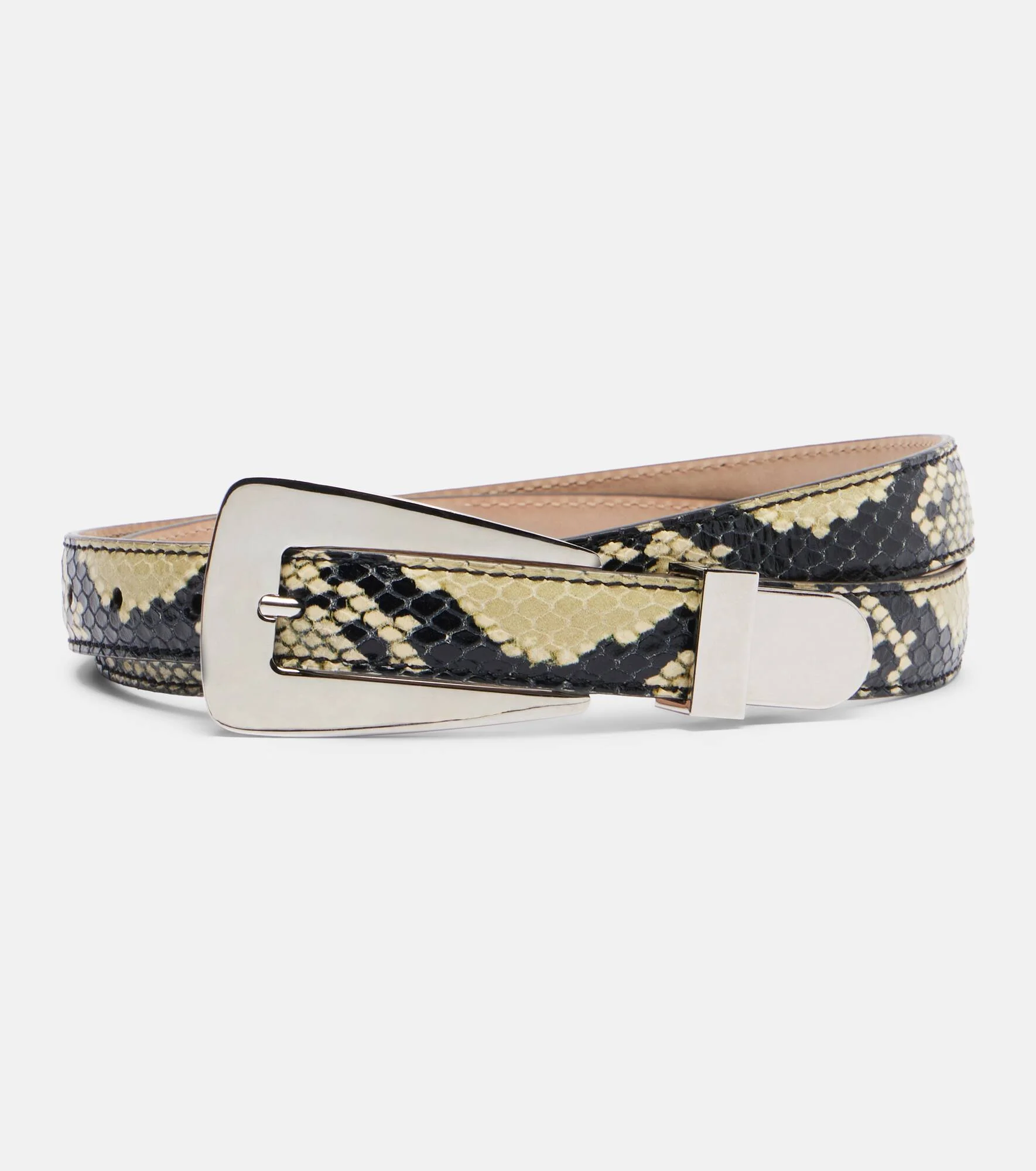 Lucca snake-effect leather belt - 1
