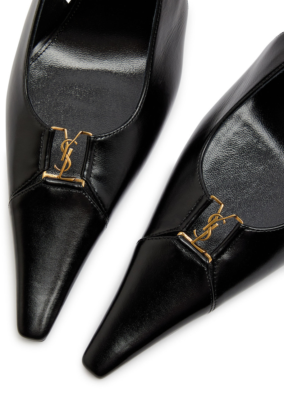 Saint Laurent Babylone 90 Leather Slingback Pumps - 4