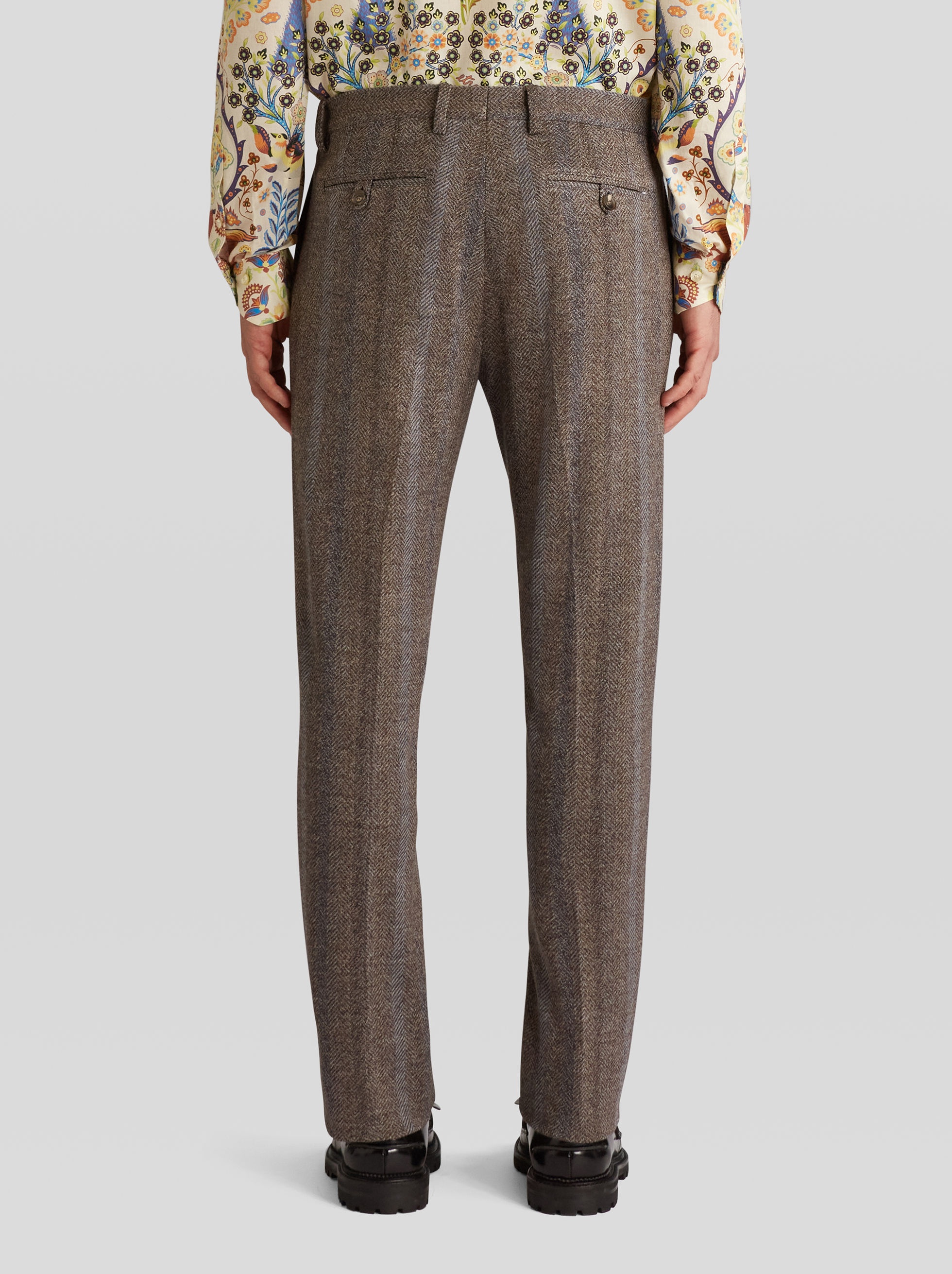 JERSEY TROUSERS WITH TWILL PATTERN - 4