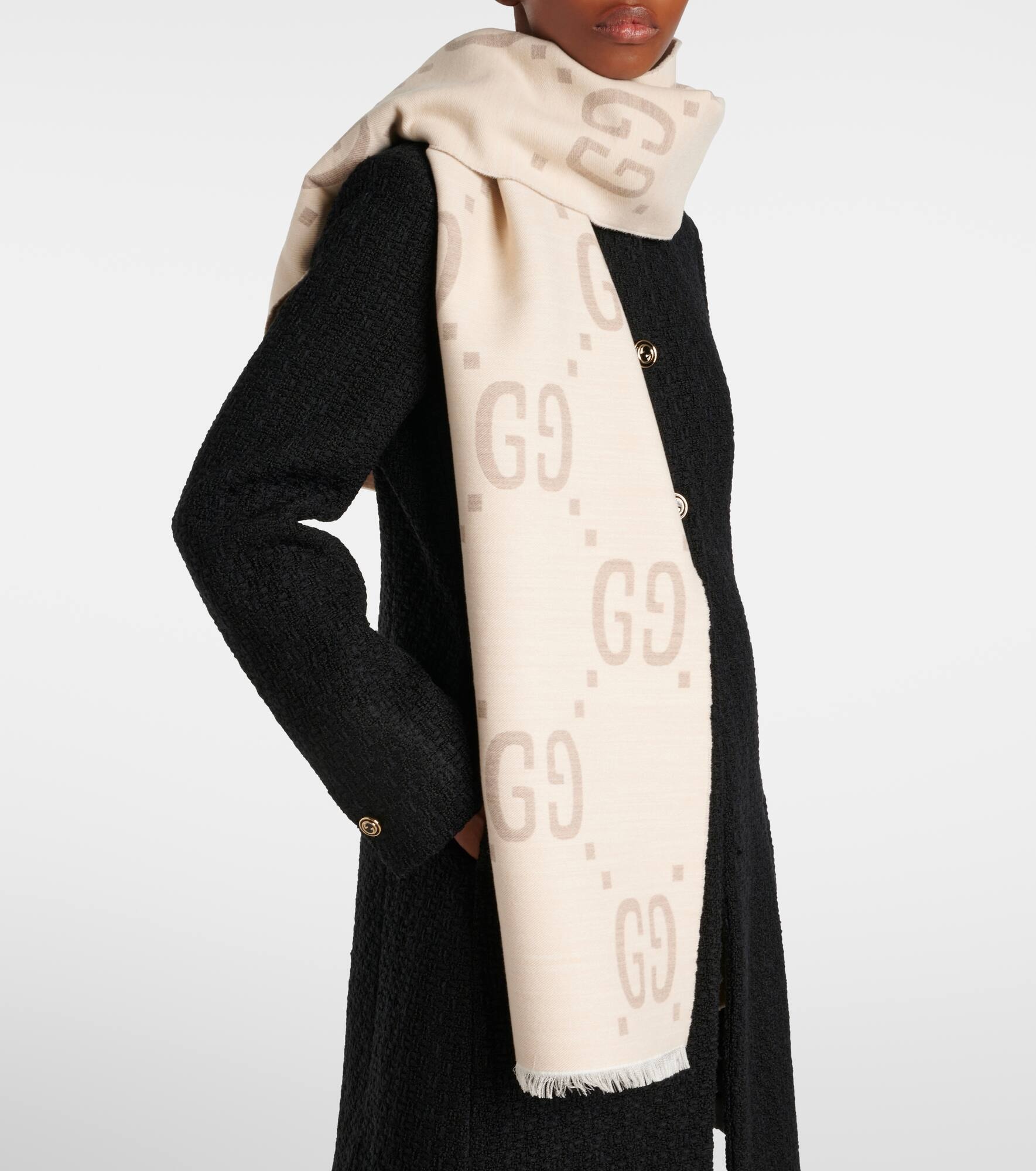 GG wool and silk scarf - 2