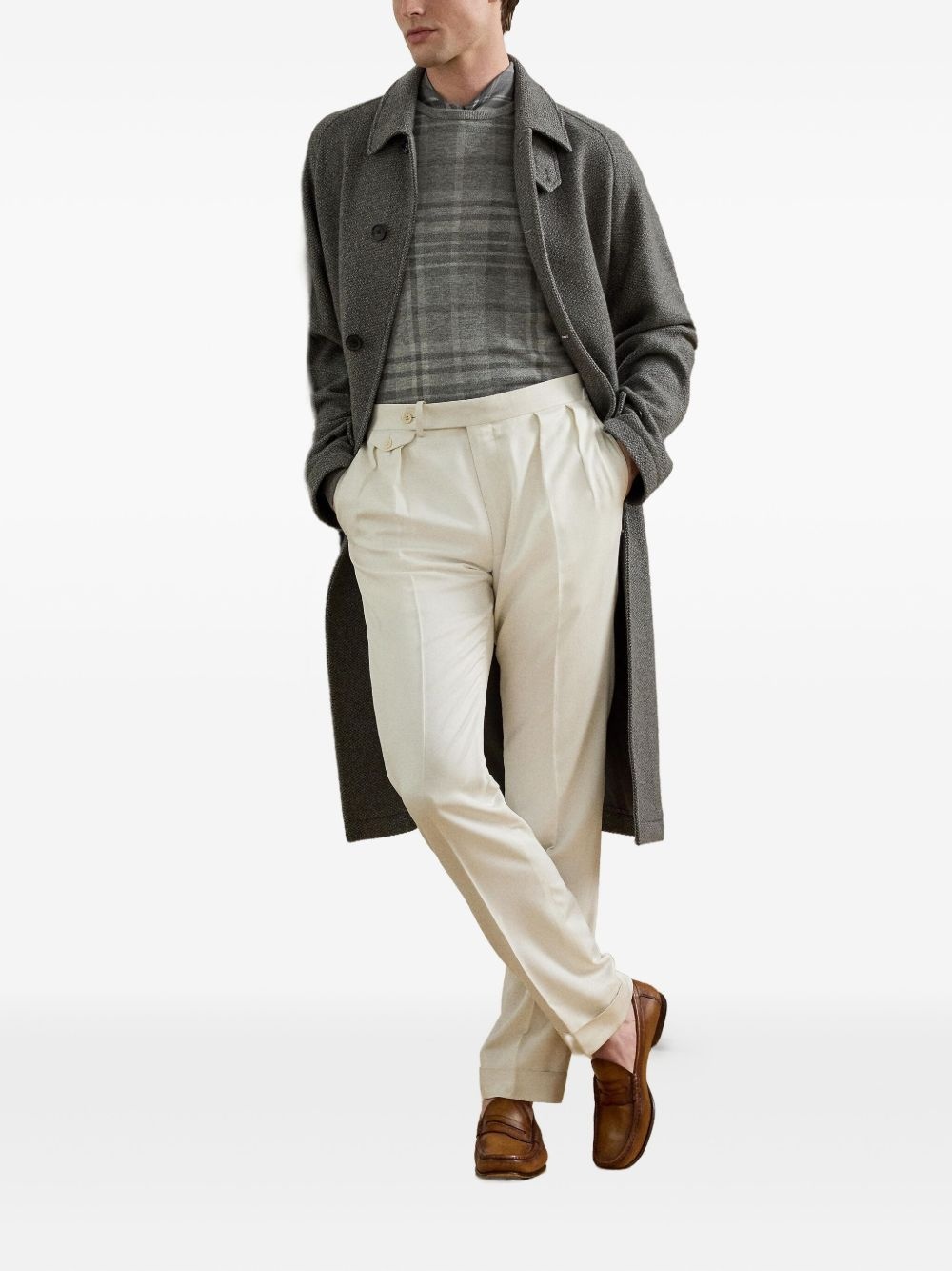 plaid crew-neck top - 2