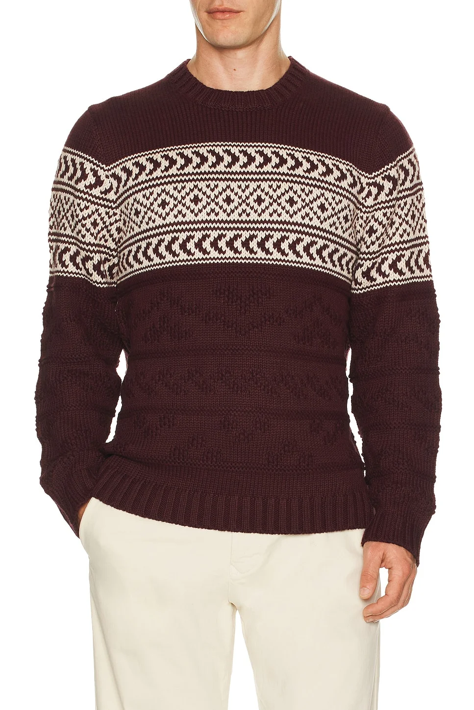 Textured Fair Isle Sweater - 1
