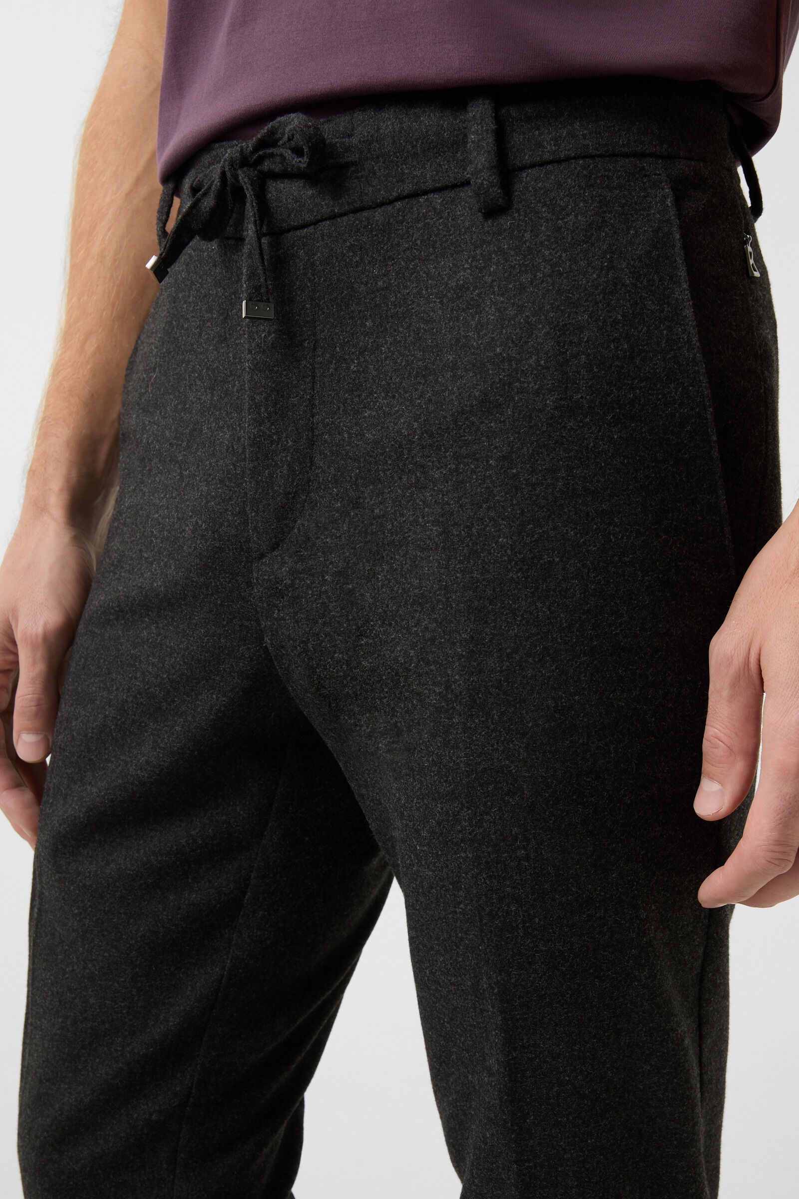 Riley Wool blend pants in Anthracite - 4