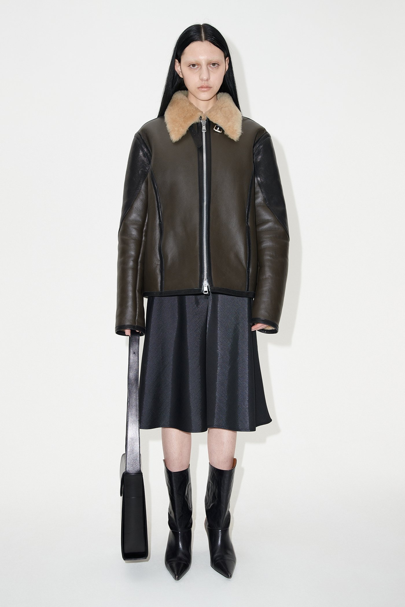 Pilot Jacket Steel Green Shearling - 1