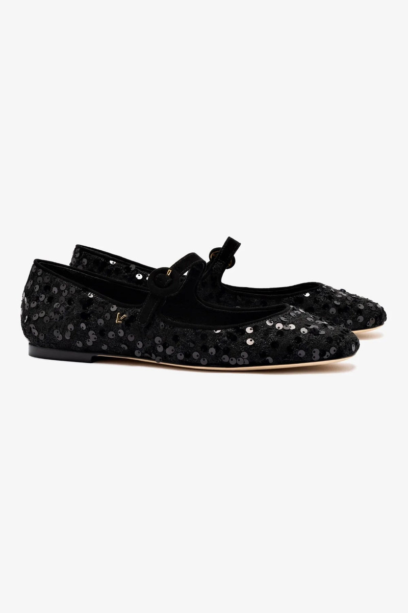 Blair Ballet Flat In Black Sequins 3