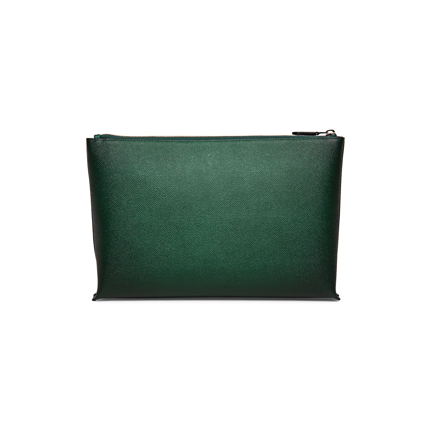 Green saffiano leather pouch - 2