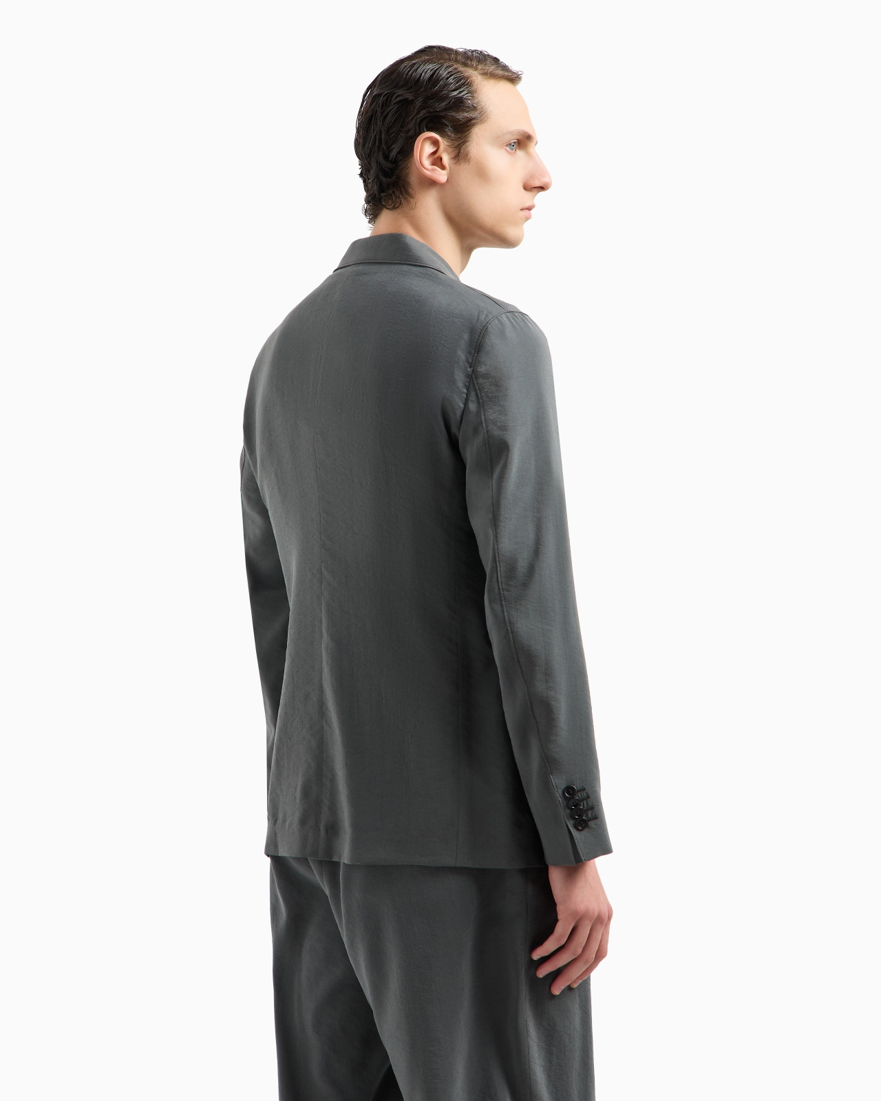 UPTON LINE SINGLE-BREASTED JACKET IN WASHED SILK - 3