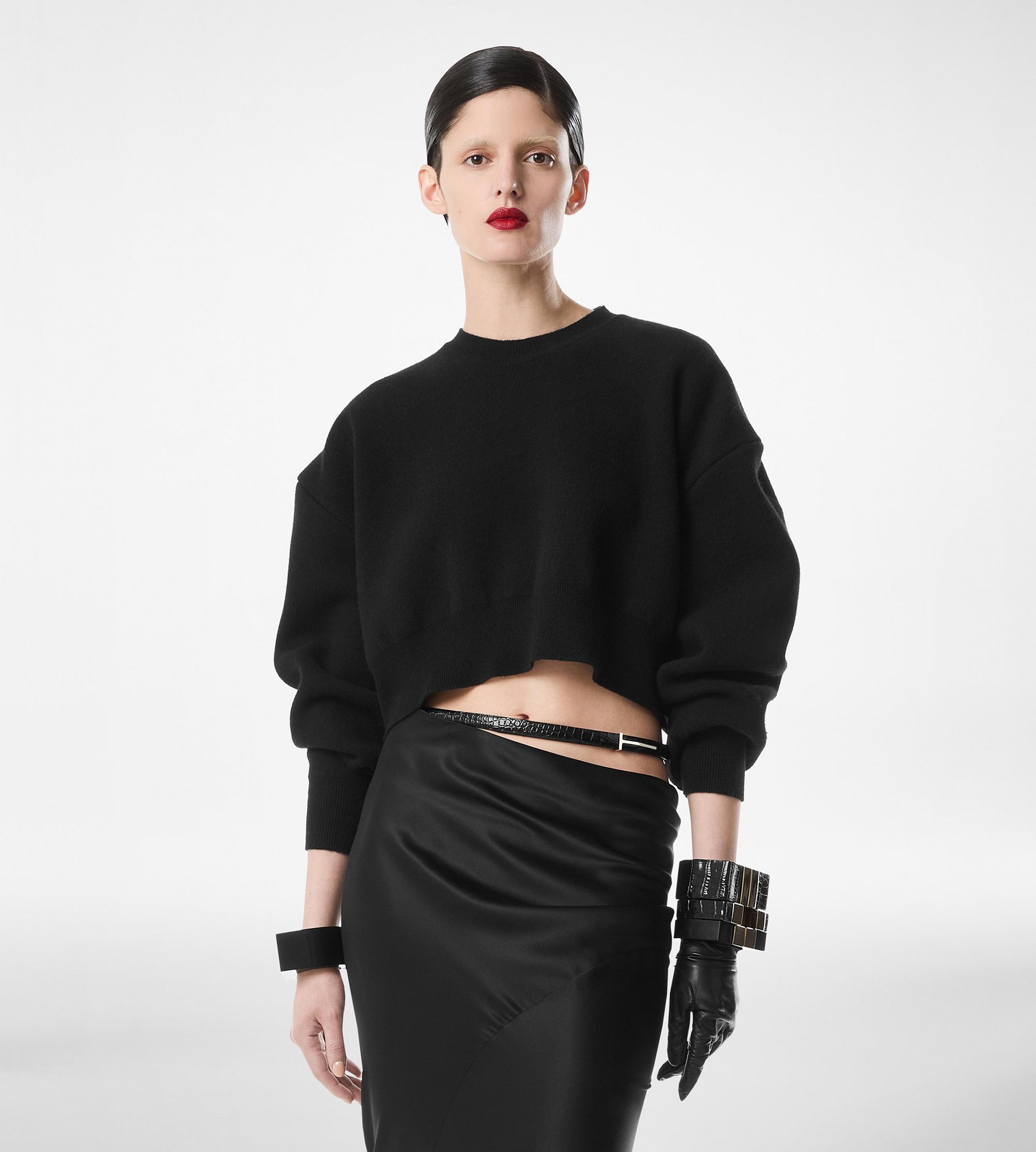 SCULPTURAL DOUBLE FACE WOOL CASHMERE SWEATSHIRT - 3
