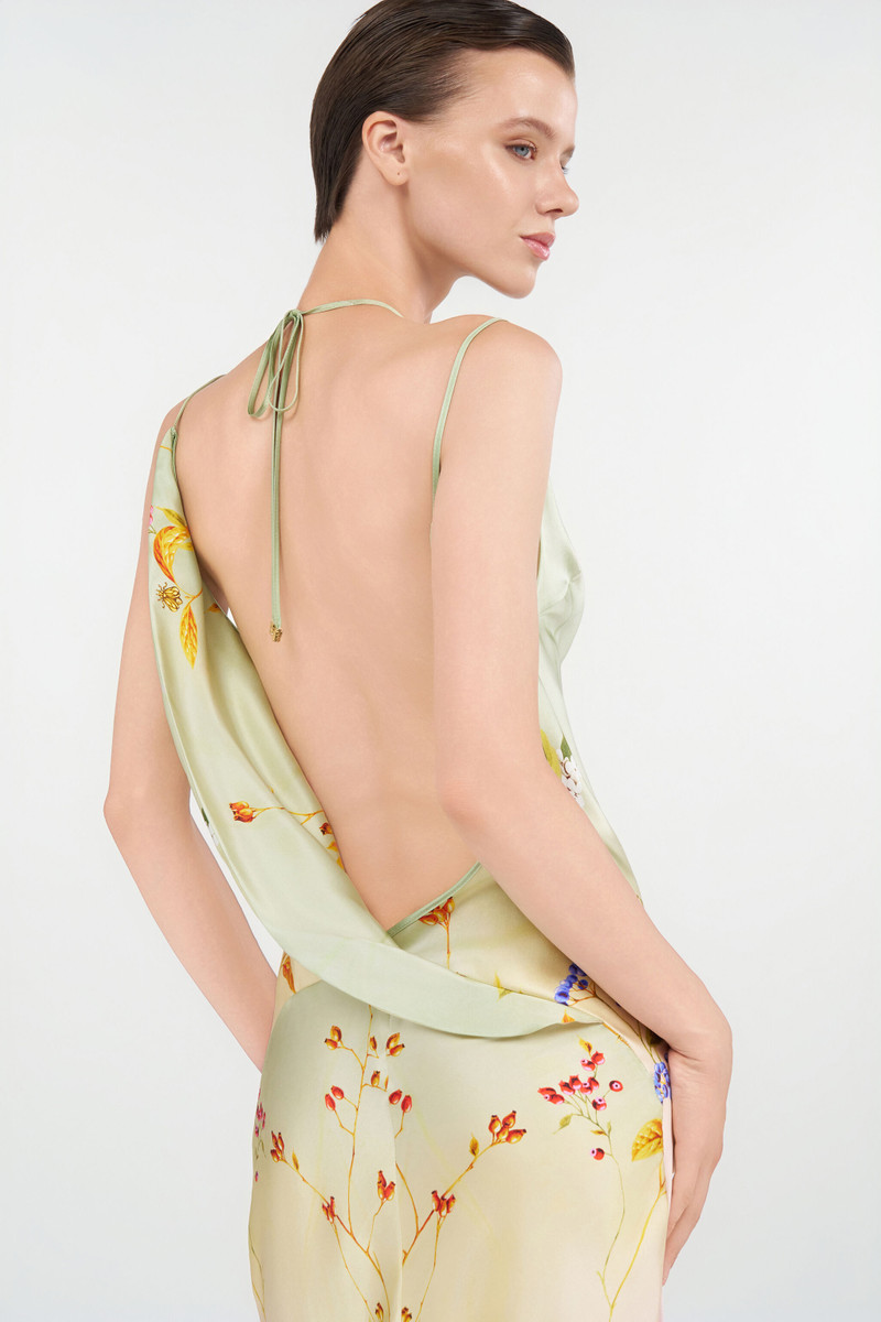 Maxi Dress with Miami Flowers Print 7