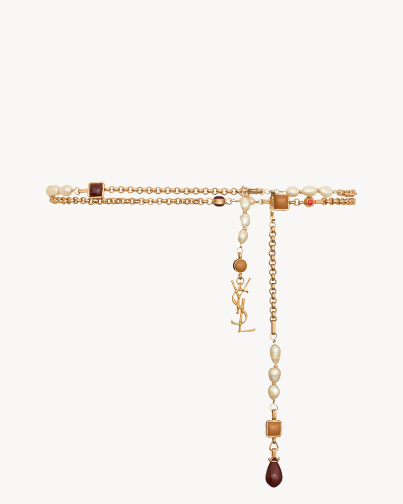 CASSANDRE PEARL CHAIN BELT IN RESIN AND METAL 1