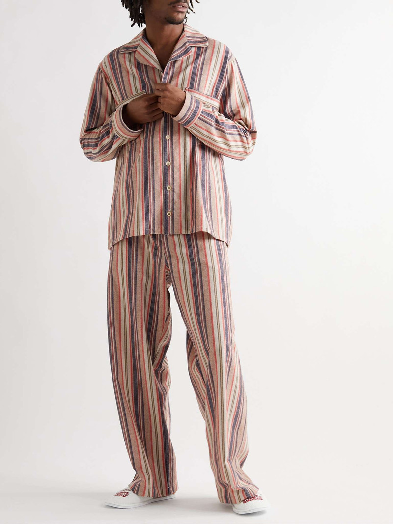 The Elder Statesman Striped Cashmere-Blend Flannel Shirt outlook