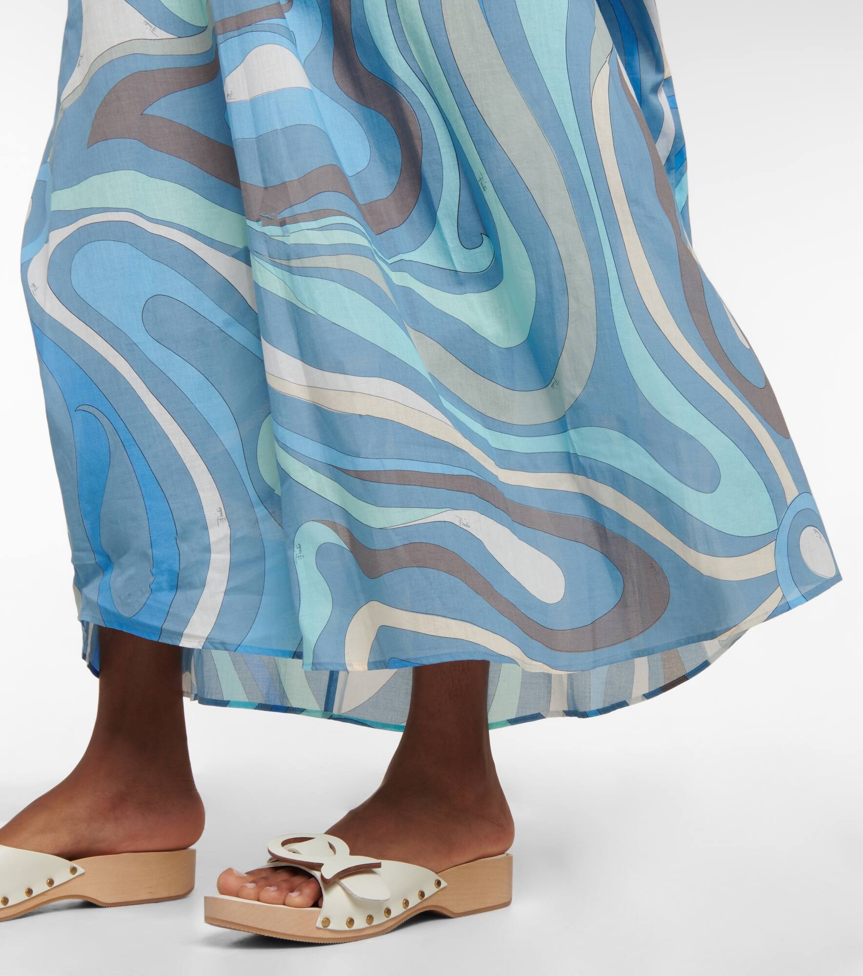 Printed cotton kaftan maxi dress - 6