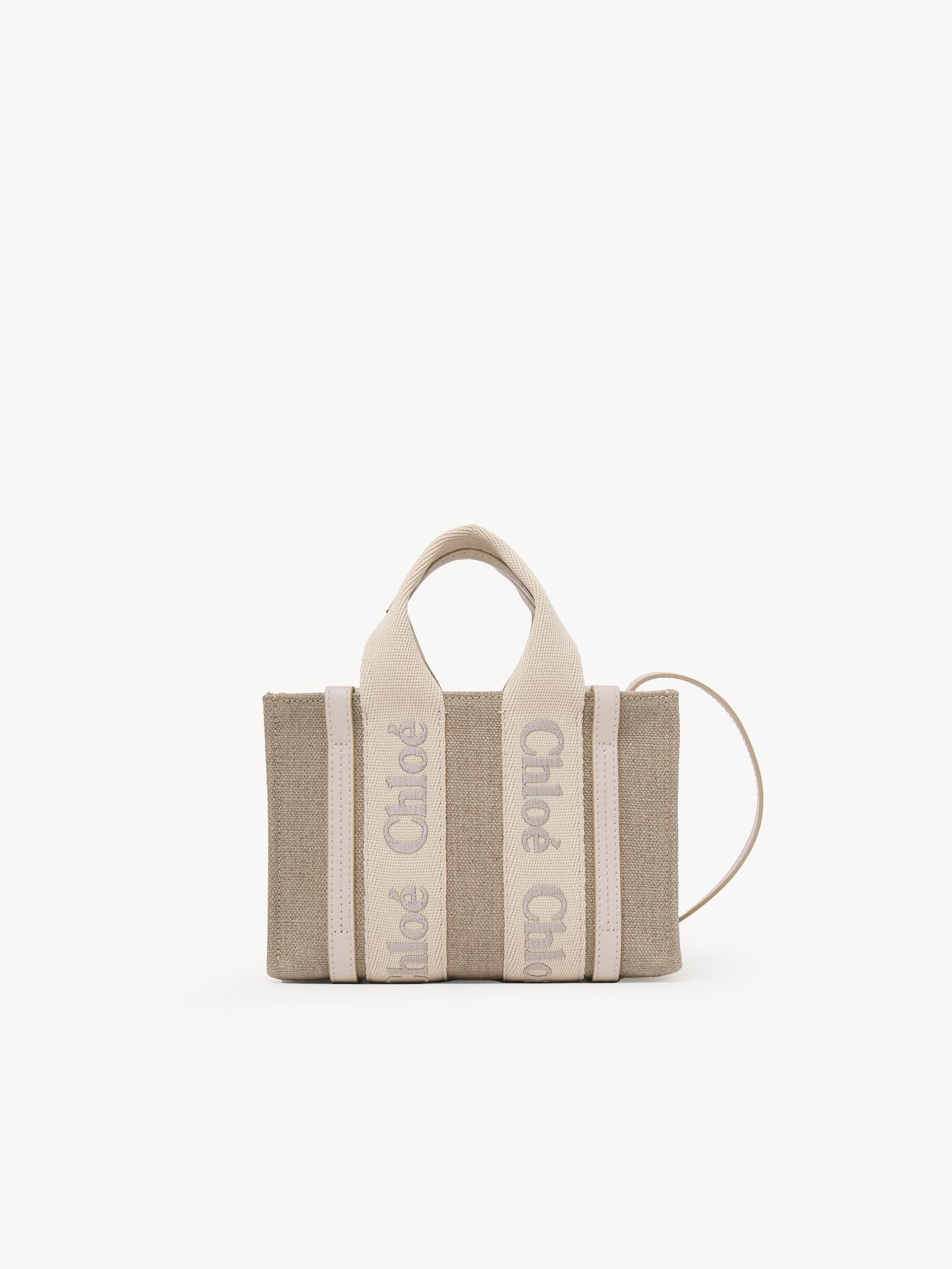 MINI WOODY TOTE BAG IN LINEN - 1