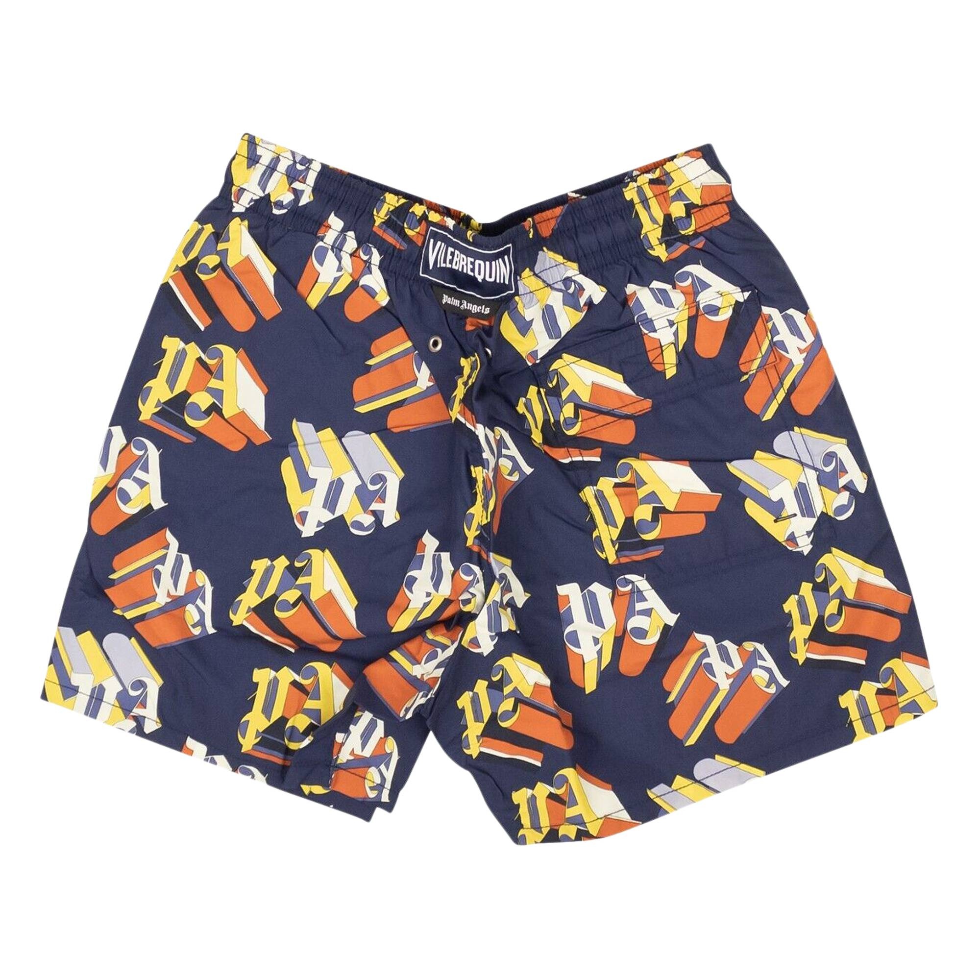 Palm Angels x Vilebrequin Monogram Swimwear 'Blue/Brown' - 2