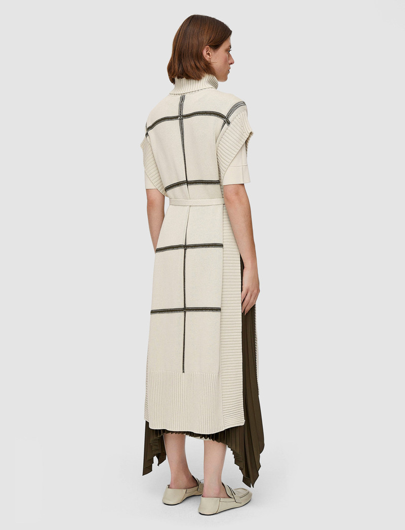 Grid Cotton Silk Poncho 3