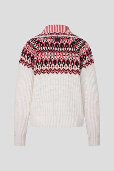 BOGNER Dory half-zippered sweater in Pink/Off-white outlook