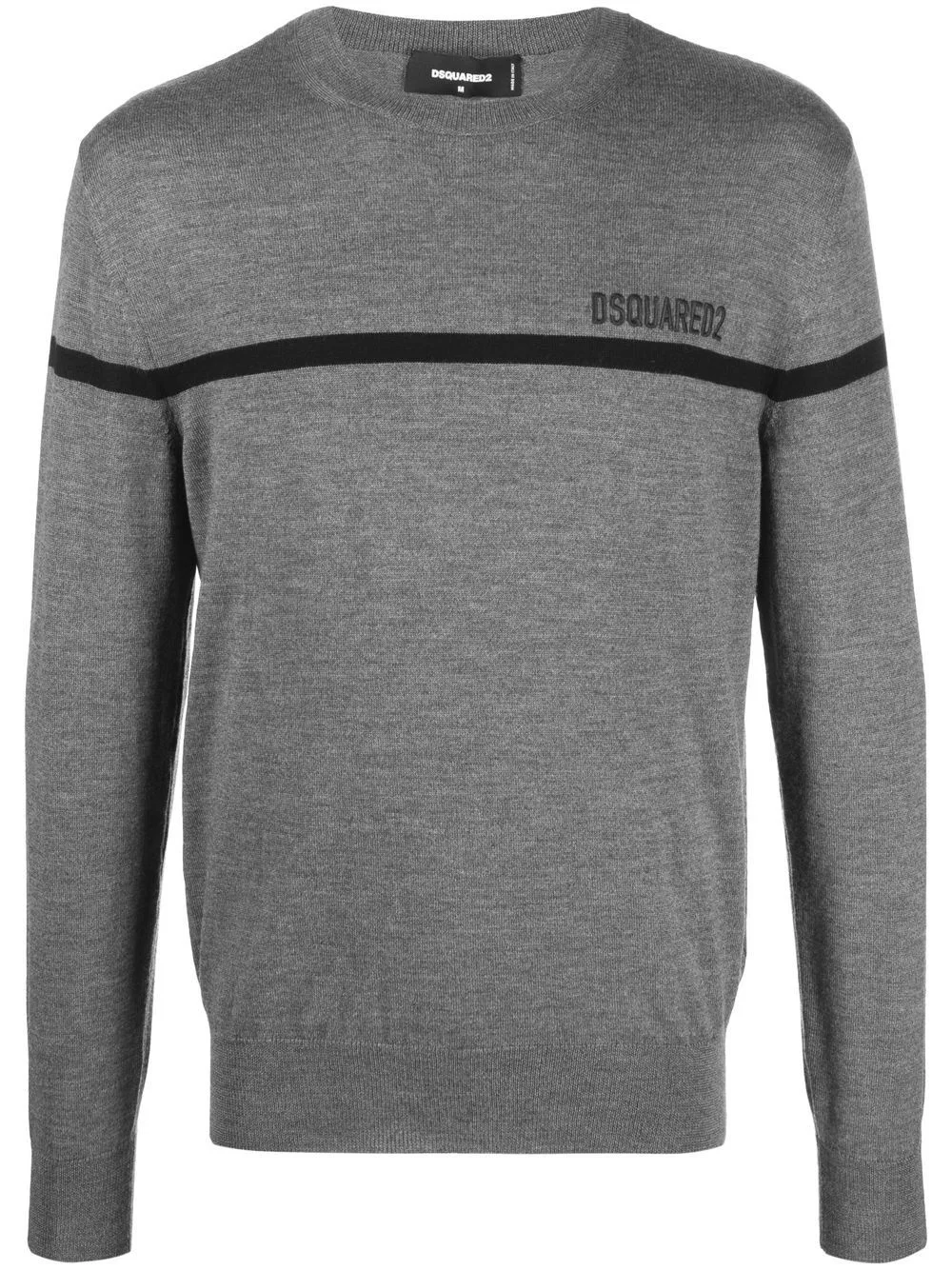 logo-embroidered wool jumper - 1