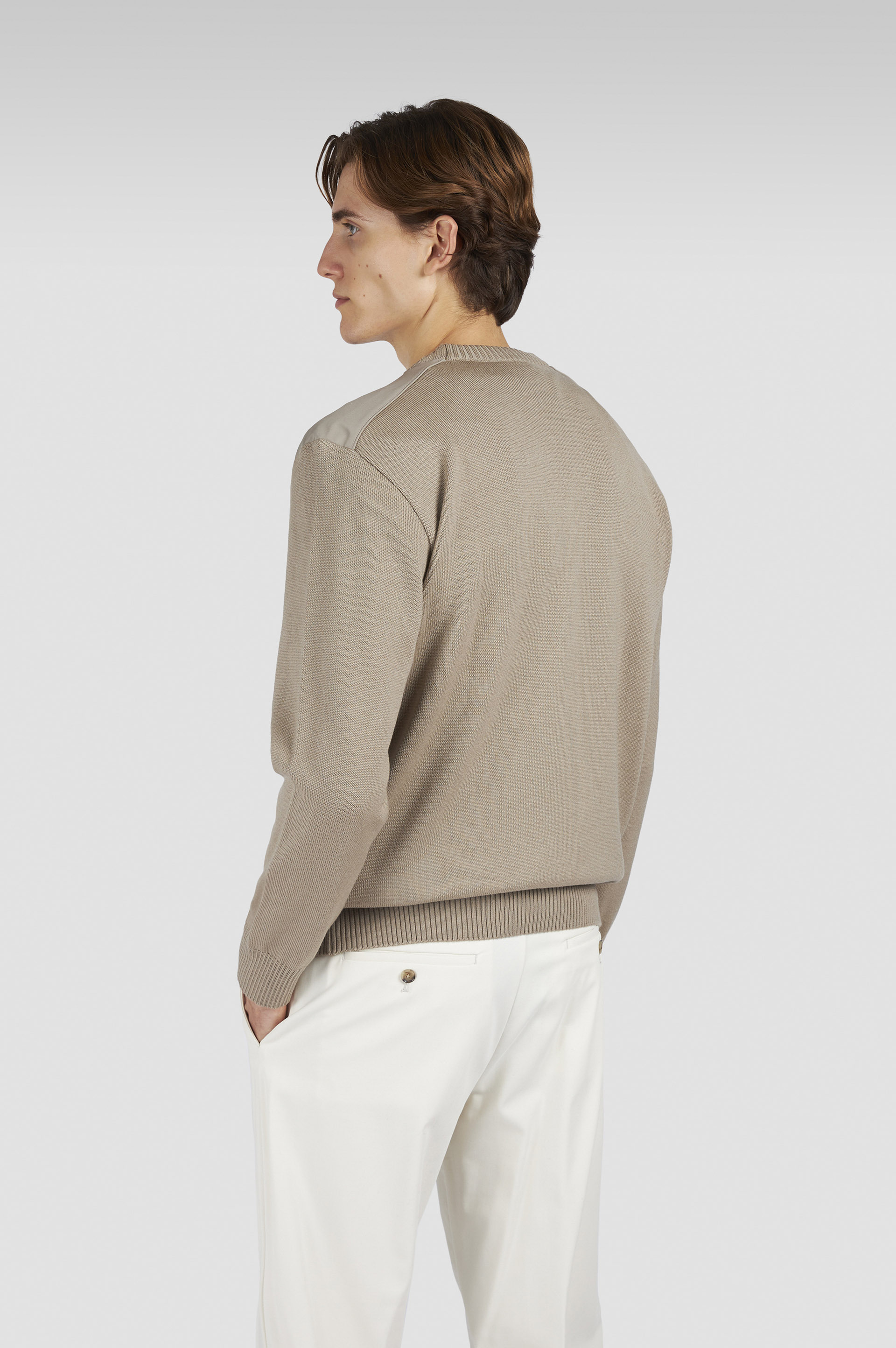 SOFT COOL TOUCH WOOL CREWNECK SWEATER WITH TYPHOON® DETAILS - 3