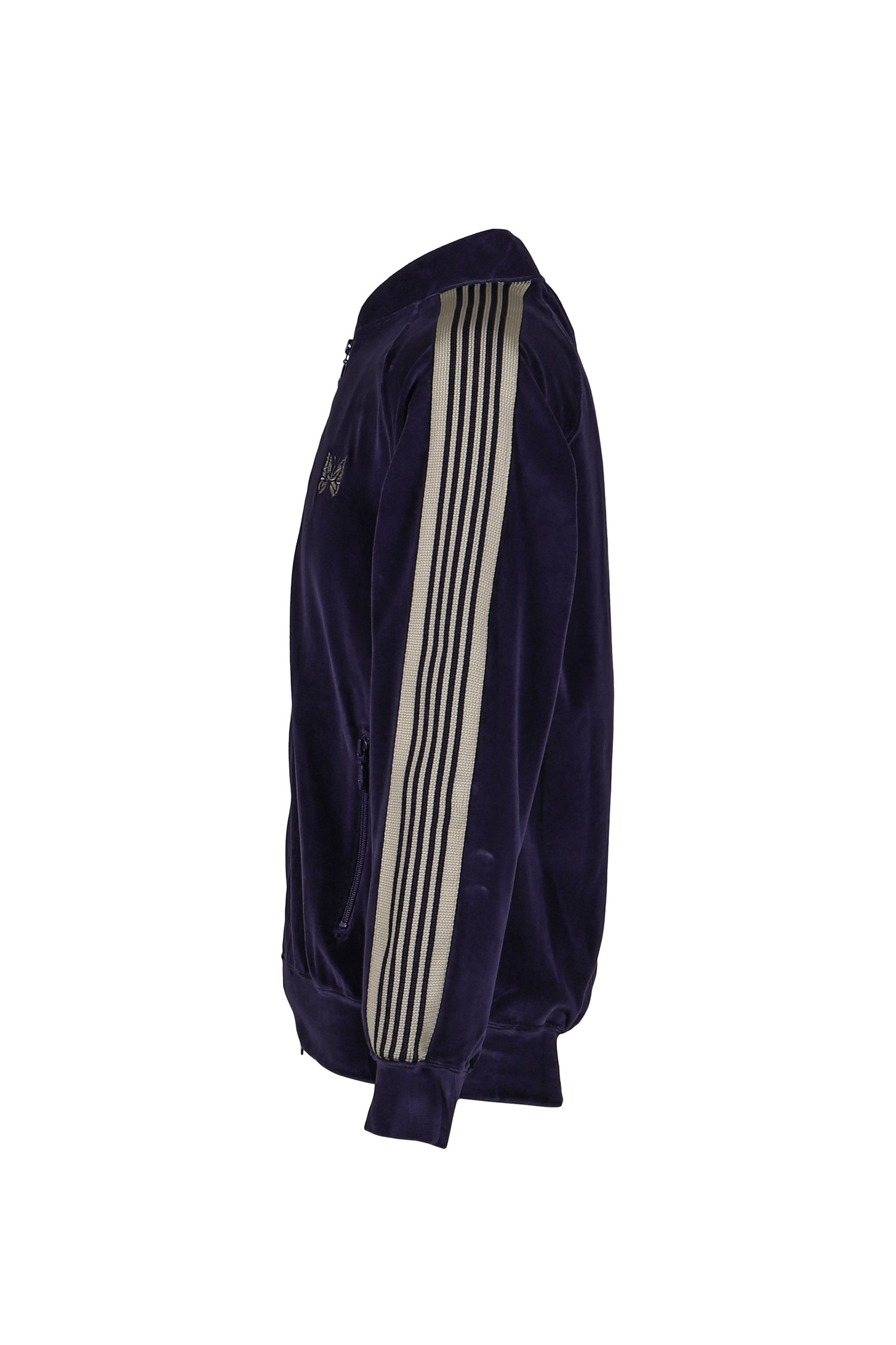 RIB COLLAR TRACK JACKET - C/PE VELOUR / NVY - 7