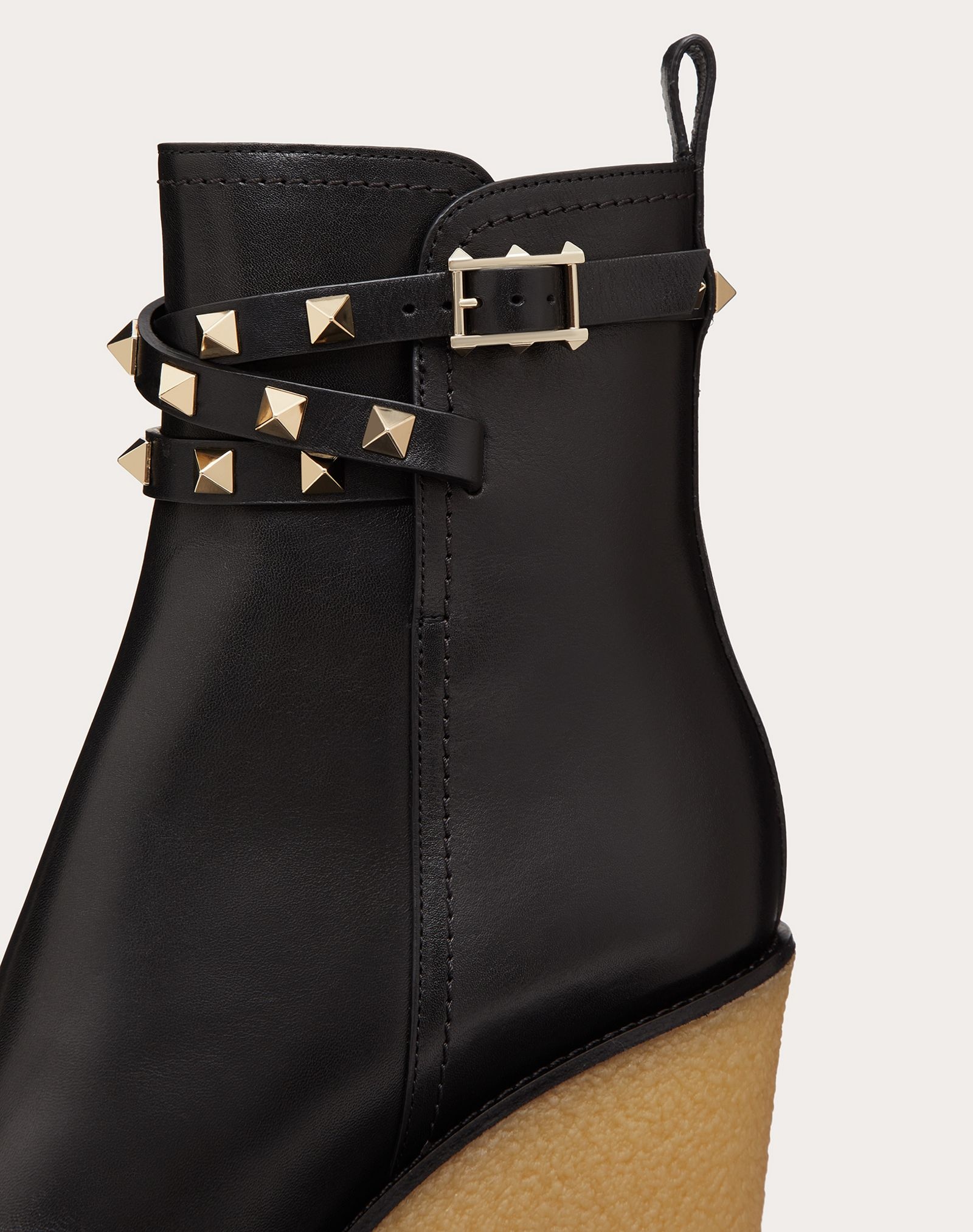 Rockstud Calfskin Wedge Ankle Boot 90 mm - 5