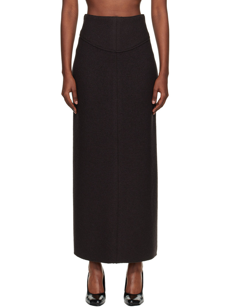Brown Pencil Maxi Skirt 1