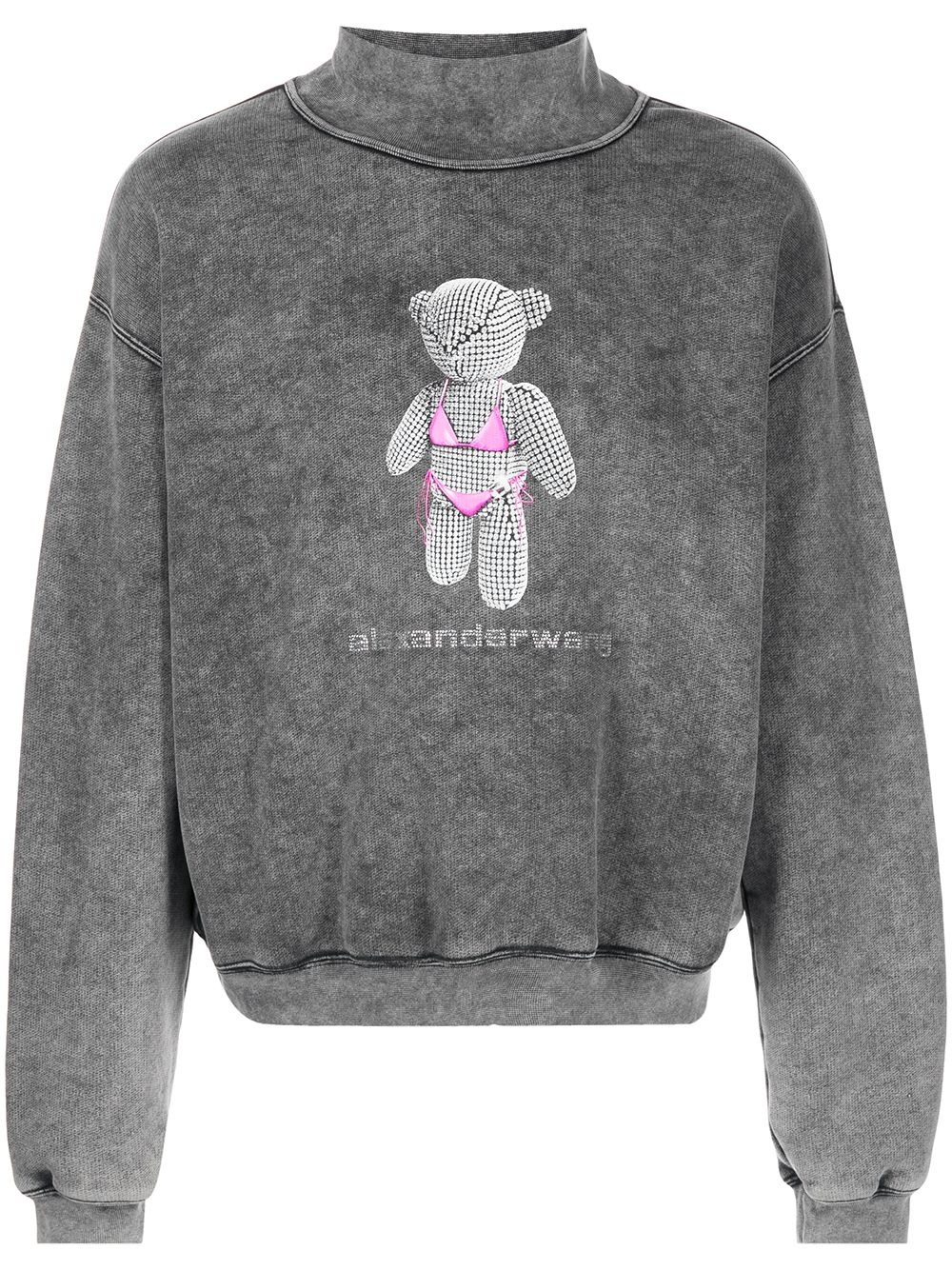 teddy bear mock-neck sweatshirt - 1