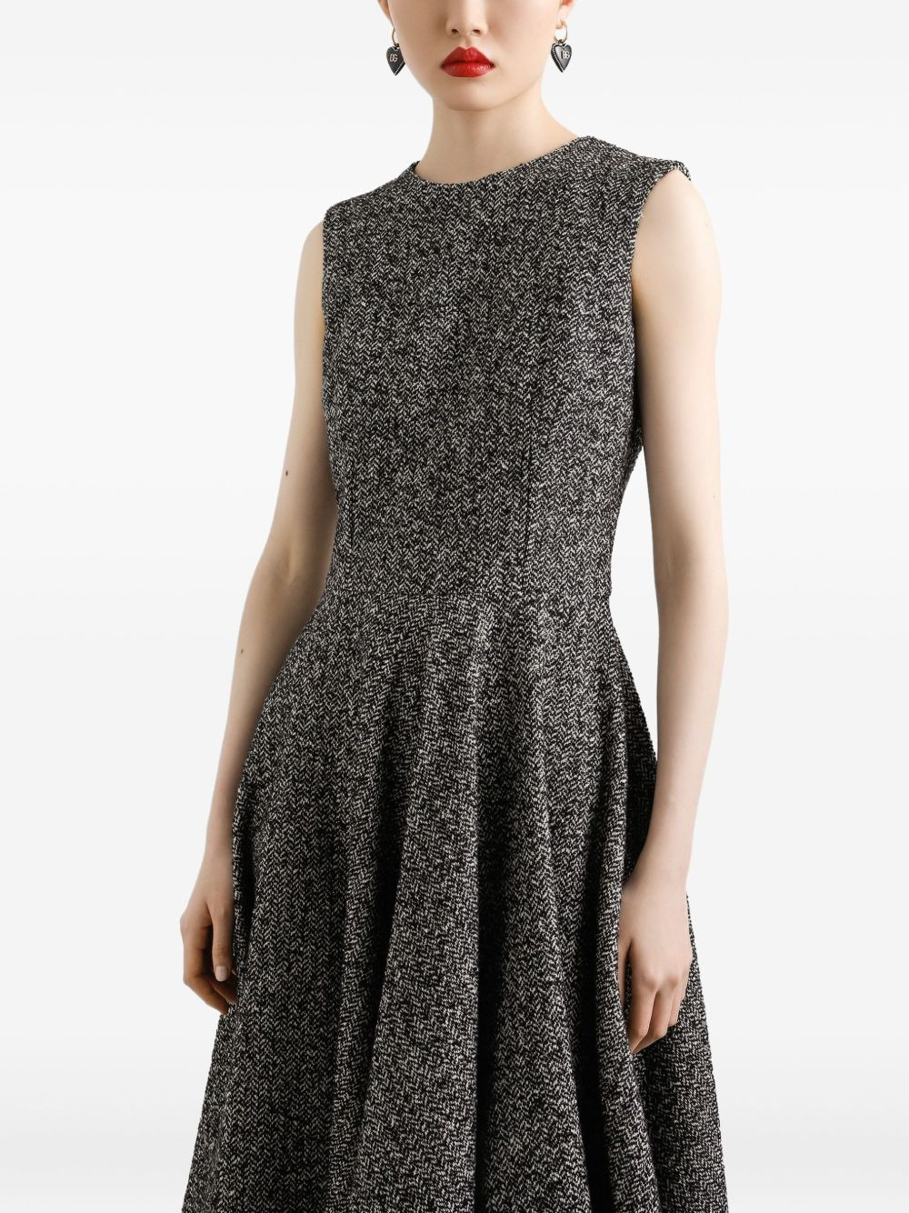 pleat-detail midi dress - 5