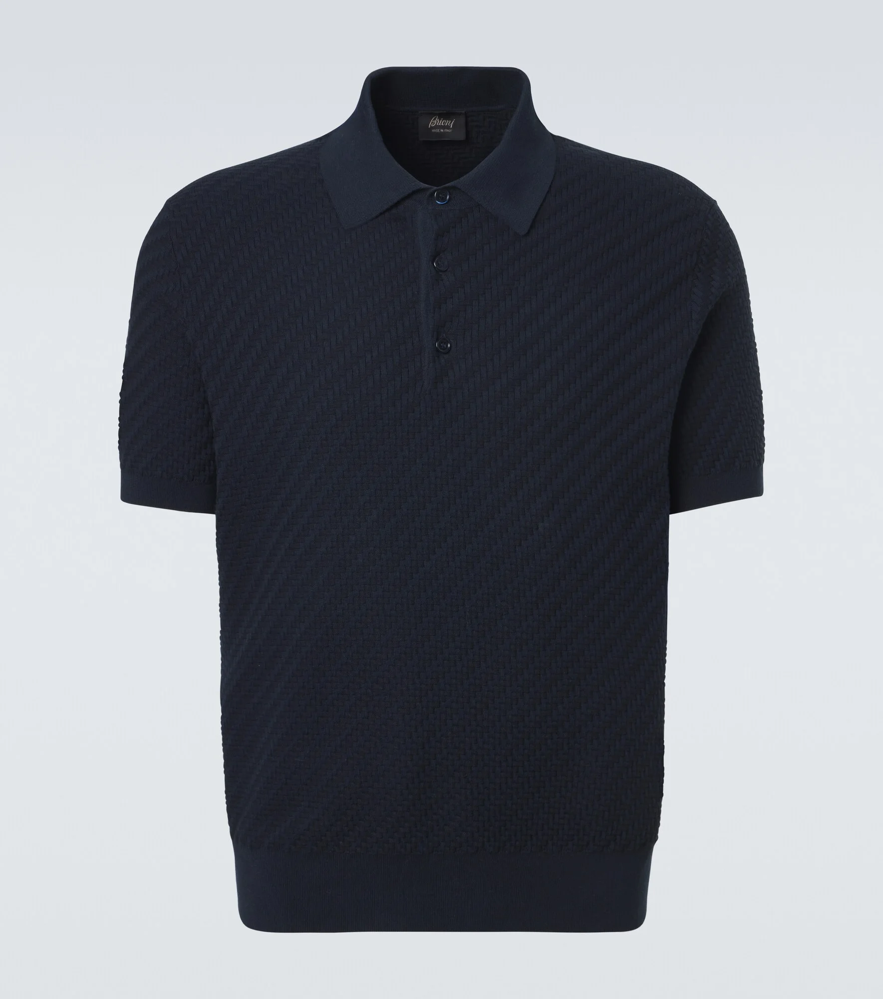 Cotton, silk, and cashmere polo shirt - 1
