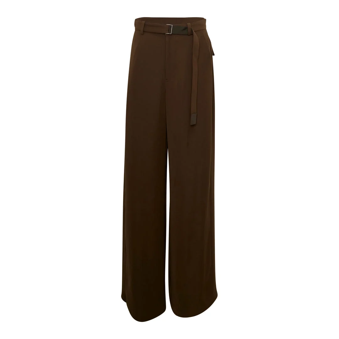 Crepe Back Satin Pants - 1