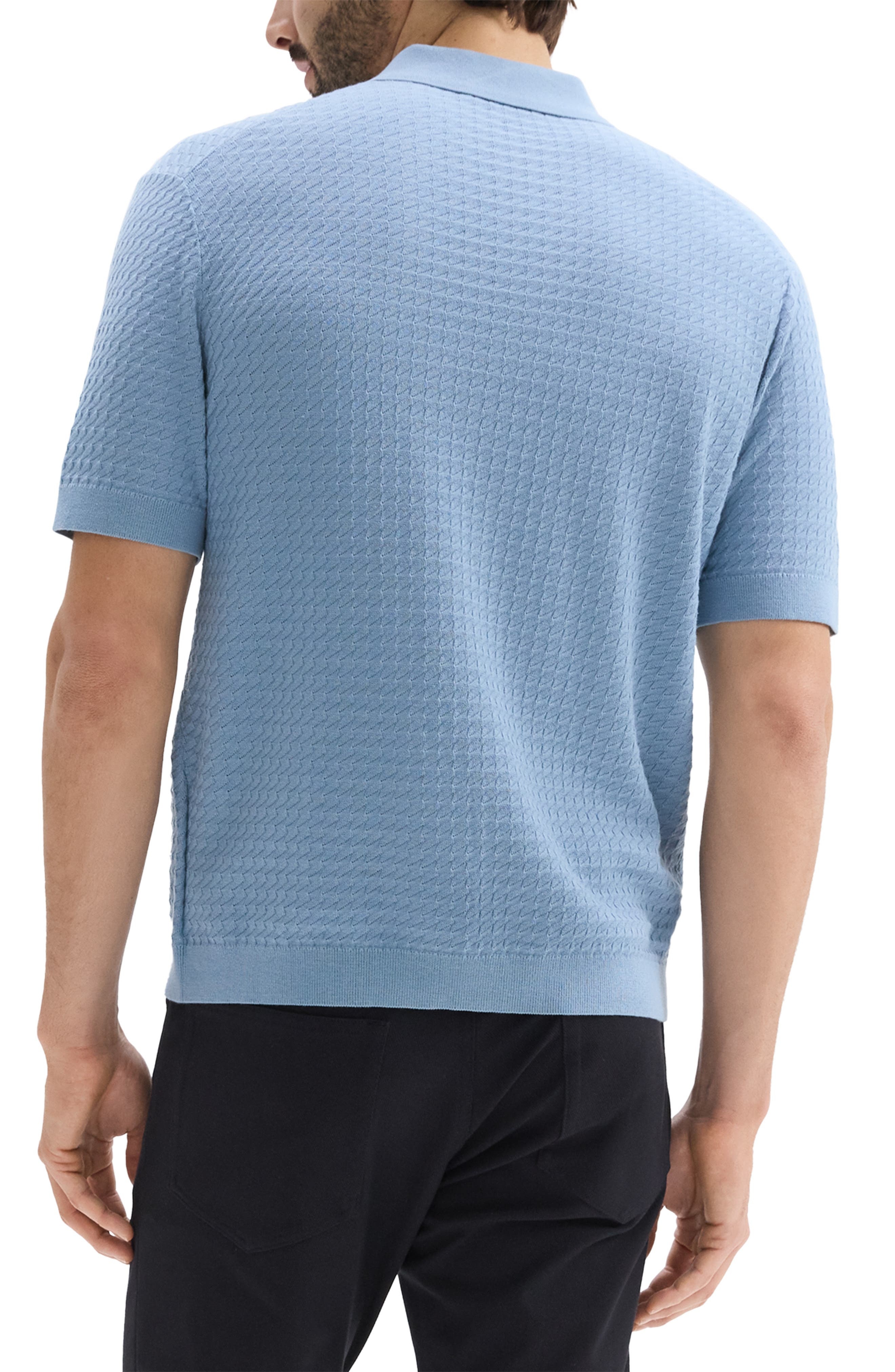 Theory Cairn Short Sleeve Organic Cotton Button-Up Shirt in Rainstorm at Nordstrom - 3